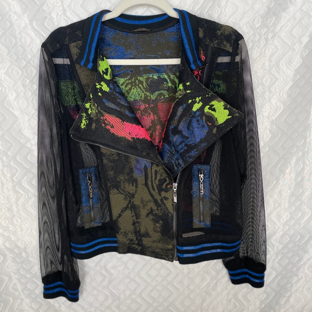 Alberto Makali tiger mesh bomber jacket